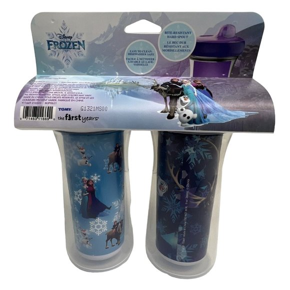 Disney Frozen Insulated Sippy Cups 9oz BPA Free Leak Proof Drop Guard Set Of 2 - Picture 2 of 12